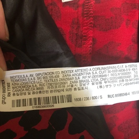 NEW Zara Basic cheetah red/black cropped pant Small Safari Casual - Picture 15 of 15